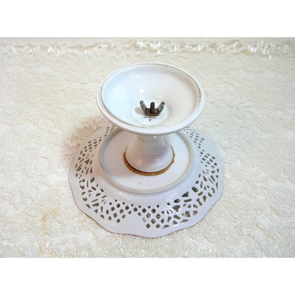 German China Pedestal Dish With Reticulated Edge, Pheasants And Flowers - Picture 4 of 5